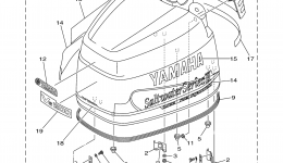 Top Cowling для лодочного мотора YAMAHA SX200TXRB2003 г. 