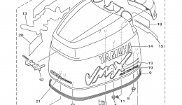 Top Cowling для лодочного мотора YAMAHA VX150TLRC2004 г. 