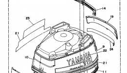Top Cowling для лодочного мотора YAMAHA 115TXRS1994 г. 