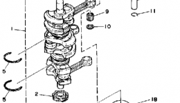 Crank Piston для лодочного мотора YAMAHA 50ESG-JD1988 г. 