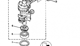 Crank Piston for лодочного мотора YAMAHA 25LG1988 year 