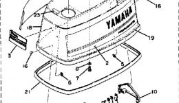 Top Cowling для лодочного мотора YAMAHA 90ETLK1985 г. 