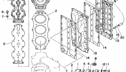 Cylinder Crankcase 2 для лодочного мотора YAMAHA 225TLRT1995 г. 