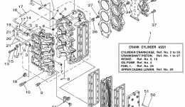 Cylinder Crankcase для лодочного мотора YAMAHA 90TLR (0406) 6H1-1028291~10352872006 г. 