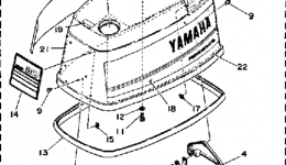 Top Cowling для лодочного мотора YAMAHA 90ETLF-JD1989 г. 