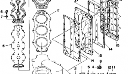 Cylinder Crankcase 2 for лодочного мотора YAMAHA 225TLRP1991 year 