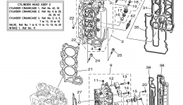 Cylinder Crankcase 2 для лодочного мотора YAMAHA F225TXR (0408) CA2006 г. 