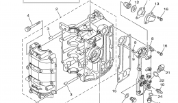Cylinder Crankcase 1 для лодочного мотора YAMAHA F40LEHA (0116)2006 г. 