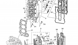 Cylinder Crankcase 2 for лодочного мотора YAMAHA F200TXR (0406) 60L-1008346~10108642006 year 