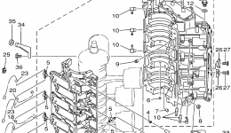 Cylinder Crankcase 1 для лодочного мотора YAMAHA V150TLRA2002 г. 