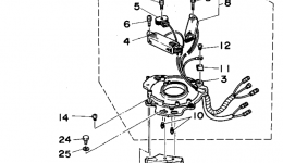GENERATOR для лодочного мотора YAMAHA 15MLHS1994 г. 