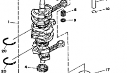 Crank Piston для лодочного мотора YAMAHA 50ELH1987 г. 