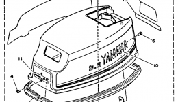 Top Cowling для лодочного мотора YAMAHA 15ELHR1993 г. 