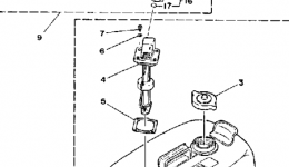 Топливный бак для лодочного мотора YAMAHA 90ETLG1988 г. 