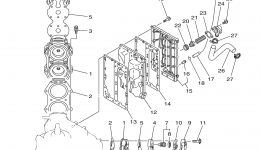 Cylinder Crankcase 2 для лодочного мотора YAMAHA 115TLR (0406) 6N6-1018223~10211182006 г. 