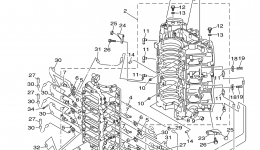 Cylinder Crankcase 1 for лодочного мотора YAMAHA VZ175TLR (0406) 6J9-1010914~1012794 VZ175TLR 62H-1001299~10016322006 year 