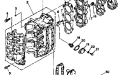 Crankcase Cylinder для лодочного мотора YAMAHA 40LK1985 г. 