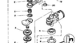 Коленвал и поршневая группа для лодочного мотора YAMAHA CV25EMLD1990 г. 