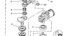 Коленвал и поршневая группа для лодочного мотора YAMAHA C25ELRP1991 г. 