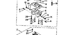 Карбюратор для лодочного мотора YAMAHA PROV150J1986 г. 