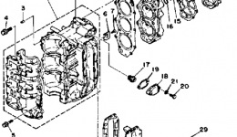 Crankcase Cylinder для лодочного мотора YAMAHA 40ELJ1986 г. 