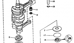 Коленвал и поршневая группа для лодочного мотора YAMAHA 30MLHR1993 г. 