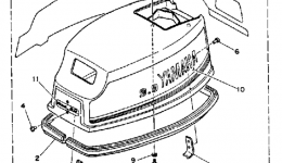 Top Cowling для лодочного мотора YAMAHA 9.9ELHQ1992 г. 