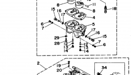 Карбюратор для лодочного мотора YAMAHA L200TXRS1994 г. 