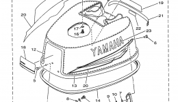 Top Cowling для лодочного мотора YAMAHA C115TXRX1999 г. 
