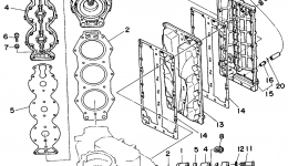 Cylinder Crankcase 2 для лодочного мотора YAMAHA P200TLRS1994 г. 