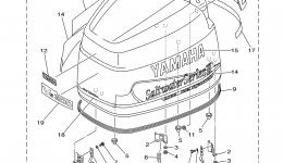 Top Cowling для лодочного мотора YAMAHA SX150TLRY2000 г. 