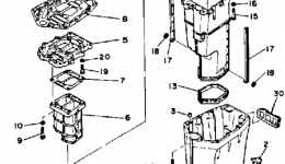 Upper Casing для лодочного мотора YAMAHA V6SPECIALX1986 г. 
