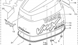 Top Cowling для лодочного мотора YAMAHA DX150TLRX1999 г. 