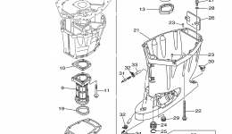 Upper Casing для лодочного мотора YAMAHA F150TXR (0407) 63P-1069194~ LF150TXR 64P-1009682~2006 г. 