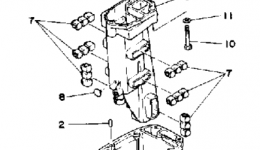 Upper Casing для лодочного мотора YAMAHA 30MLHP1991 г. 