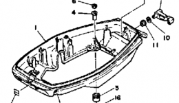 Bottom Cowling для лодочного мотора YAMAHA 30ESJ1986 г. 