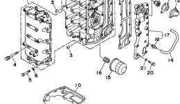 Cylinder Crankcase для лодочного мотора YAMAHA F50TLRT1995 г. 