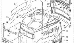 Top Cowling for лодочного мотора YAMAHA V200TLRX1999 year 