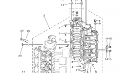 Cylinder Crankcase 1 для лодочного мотора YAMAHA 150TXR (0407) 6G4-1019349~2006 г. 