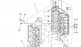 Cylinder Crankcase 1 для лодочного мотора YAMAHA 150TXR (0405) 6G4-1015800~10175602006 г. 