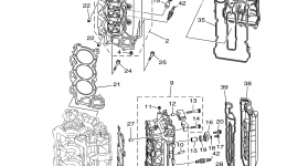 Cylinder Crankcase 2 для лодочного мотора YAMAHA LF225TXR (0405) 69J-1021983~1027874 LF225TXR_TUR 69K-1006907~100082006 г. 