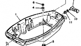 Bottom Cowling для лодочного мотора YAMAHA 30ELK1985 г. 