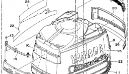 Top Cowling for лодочного мотора YAMAHA 250TXRT1995 year 