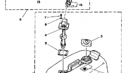 Топливный бак для лодочного мотора YAMAHA PRO50 (P50TLRP)1991 г. 