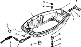 Bottom Cowling для лодочного мотора YAMAHA 25SN1984 г. 