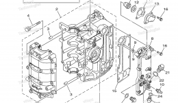 Cylinder Crankcase 1 для лодочного мотора YAMAHA F30LA (0117)2006 г. 