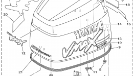 Top Cowling для лодочного мотора YAMAHA DX150TLRA2002 г. 