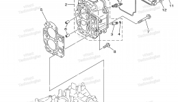 Cylinder Crankcase 2 для лодочного мотора YAMAHA F15PLHK (0405) 66M-1019525~1022000 F15PLR_PLH 66MK-1000001~1004532006 г. 