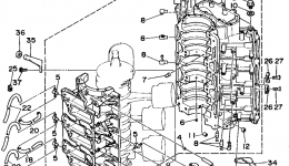 Cylinder Crankcase 1 для лодочного мотора YAMAHA 225TLRS1994 г. 