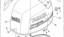 Top Cowling для лодочного мотора YAMAHA F50TLHT1995 г. 